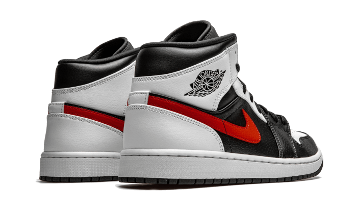 Air Jordan 1 Mid Black Chile Red White, Black/Chile Red-White (554724-075)