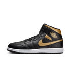 Air Jordan 1 Mid Black Metallic Gold, Black/White/Metallic Gold (DQ8426-071)