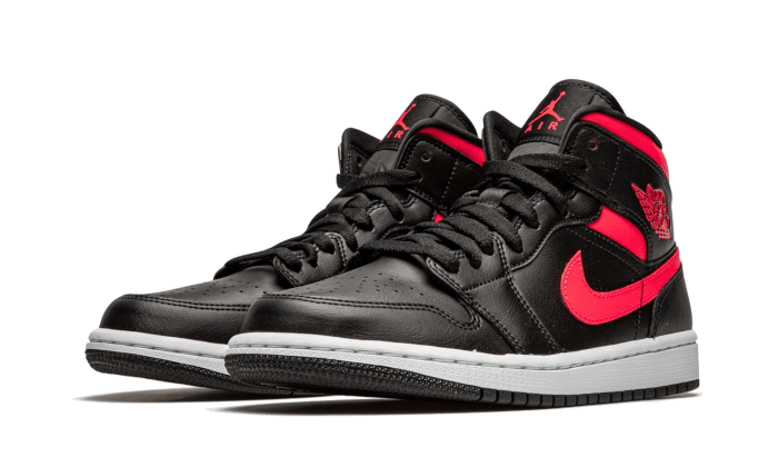 Air Jordan 1 Mid Black Siren Red, Black/Siren Red-White (BQ6472-004)