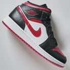 Air Jordan 1 Mid Bred Toe, Black/Noble Red-White (554724-066)