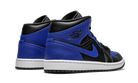 Air Jordan 1 Mid Hyper Royal Tumbled Leather, Black/Hyper Royal-White (554724-077 / 554725-077)