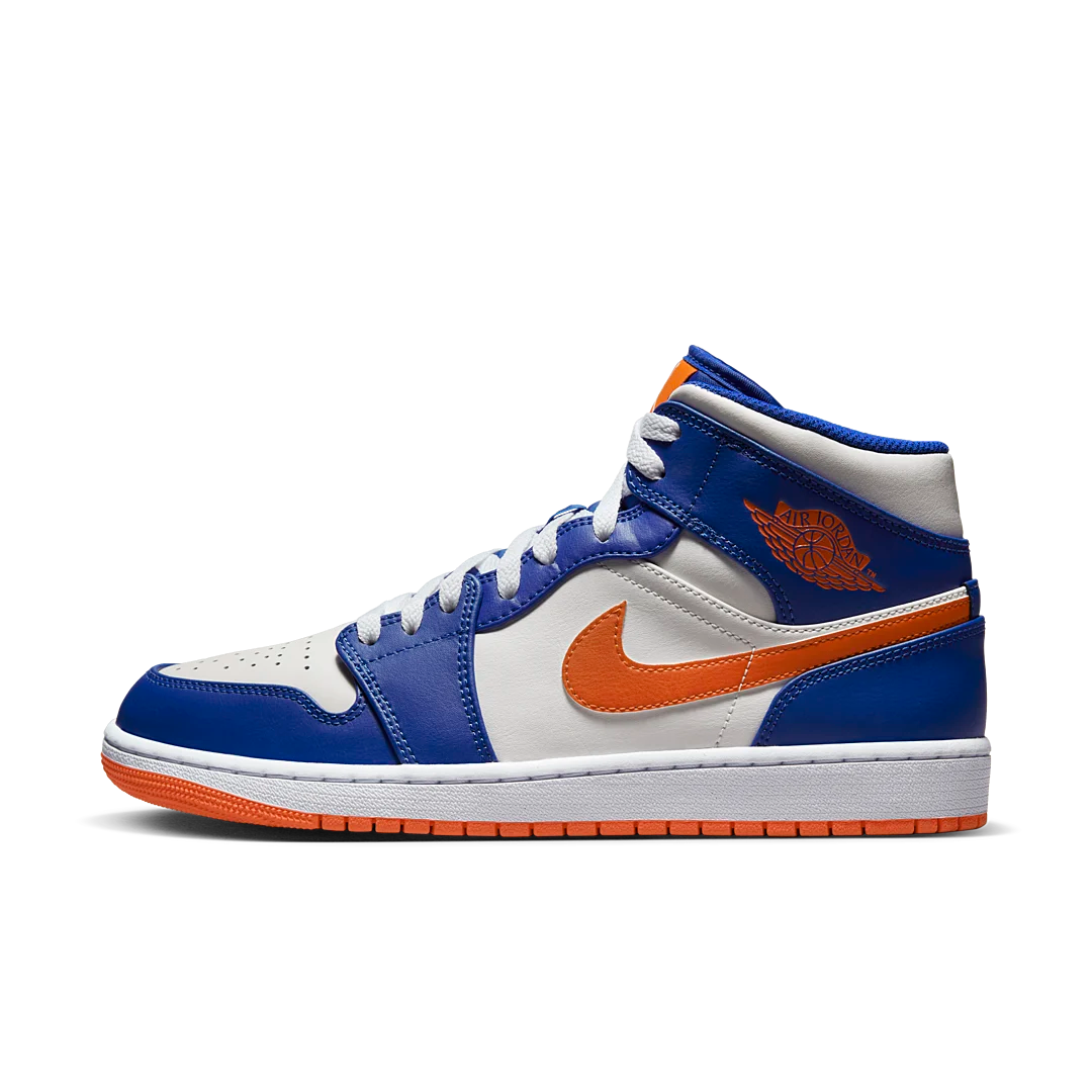 Air Jordan 1 Mid Knicks, Game Royal/Rush Orange-Phantom-White (FD1029-400)