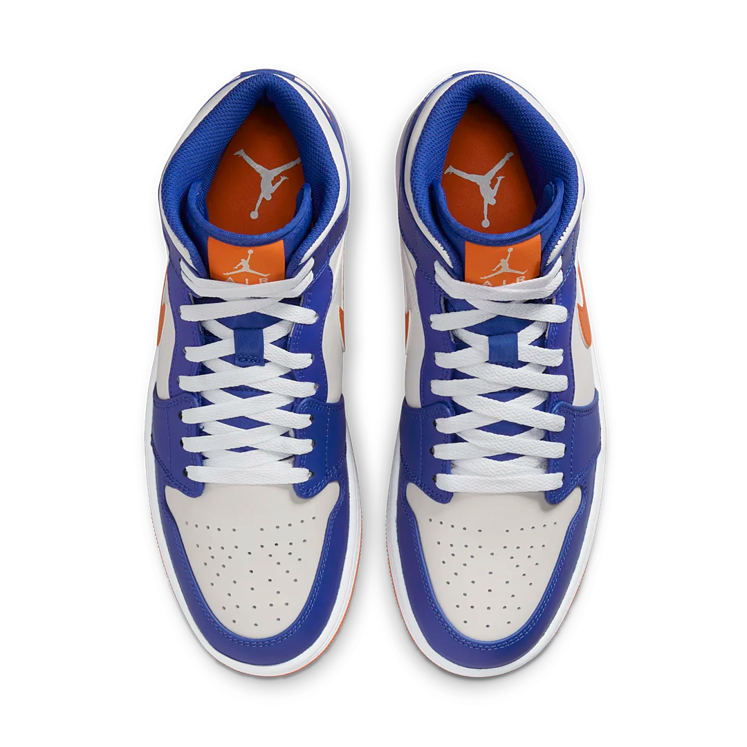 Air Jordan 1 Mid Knicks, Game Royal/Rush Orange-Phantom-White (FD1029-400)