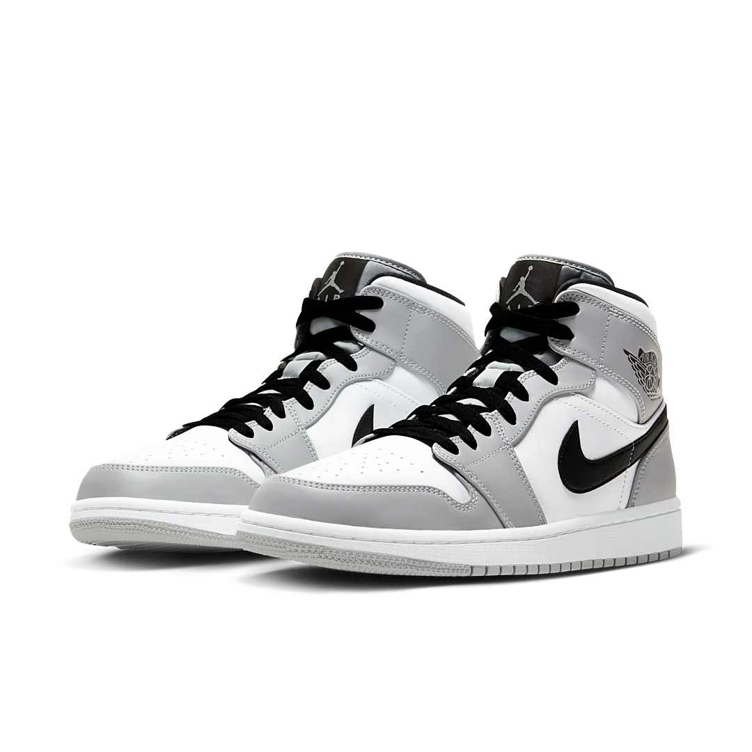 Air Jordan 1 Mid Light Smoke Grey, Light Smoke Grey/Black-White (554724-092 / 554725-092)