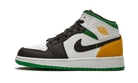 Air Jordan 1 Mid Oakland, White/Black-Lucky Green-Laser Orange (852542-101 / BQ6931-101)