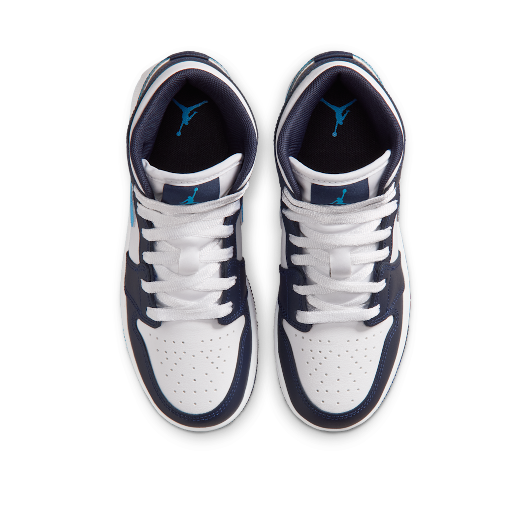 Air Jordan 1 Mid Obsidian Dark Powder Blue - Sneak