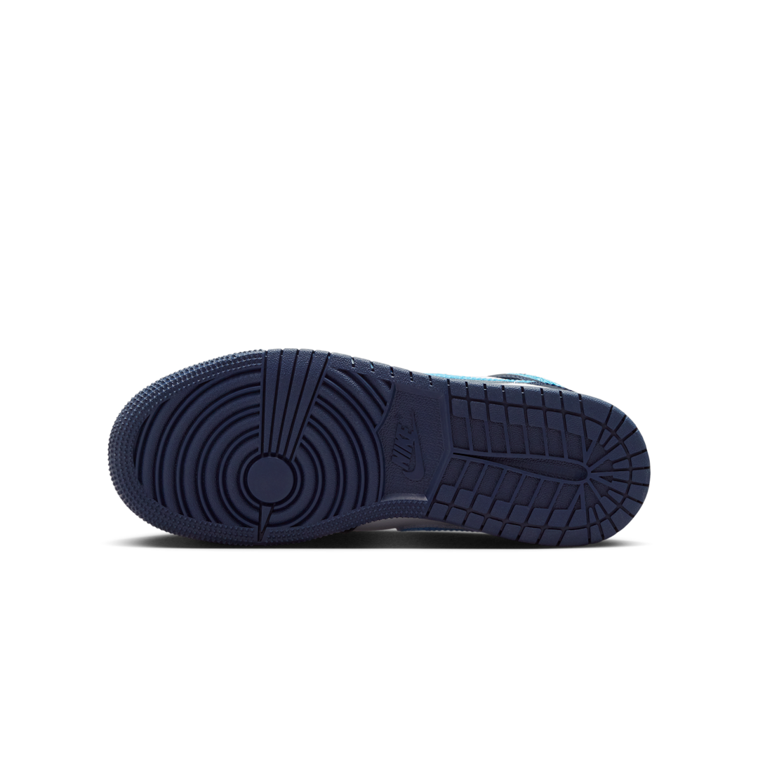 Air Jordan 1 Mid Obsidian Dark Powder Blue - Sneak