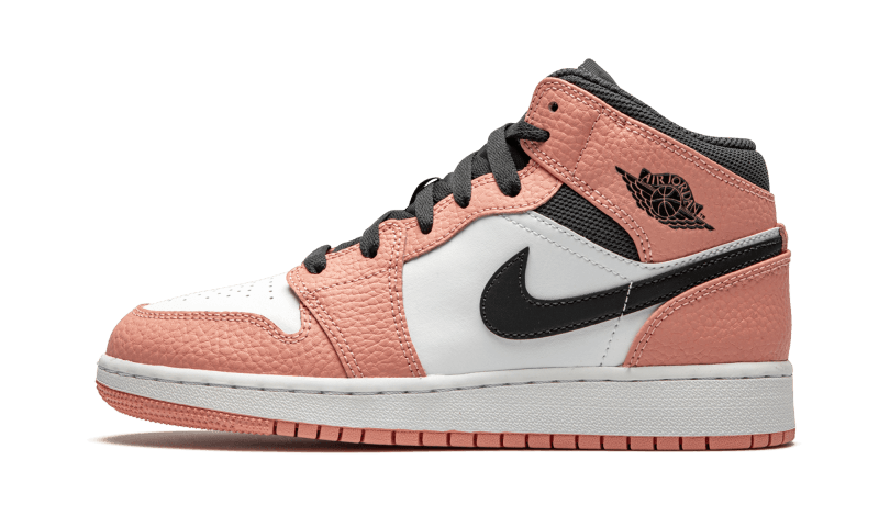 Air Jordan 1 Mid Pink Quartz, Pink Quartz/Dark Smoke Grey-White (555112-603)