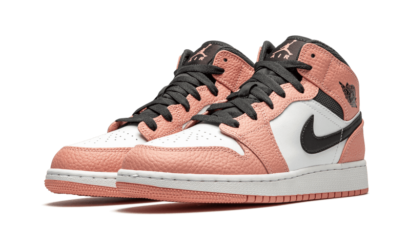 Air Jordan 1 Mid Pink Quartz, Pink Quartz/Dark Smoke Grey-White (555112-603)