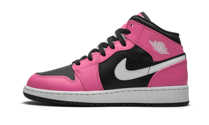 Air Jordan 1 Mid Pinksicle, Black/White-Pinksicle (555112-002)