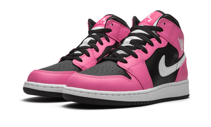 Air Jordan 1 Mid Pinksicle, Black/White-Pinksicle (555112-002)