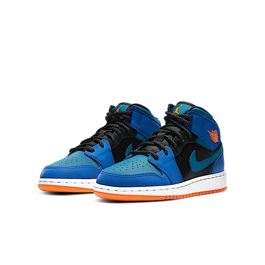 Air Jordan 1 Mid Racer Blue Green Abyss, Racer Blue/Green Abyss-Black (554725-440)