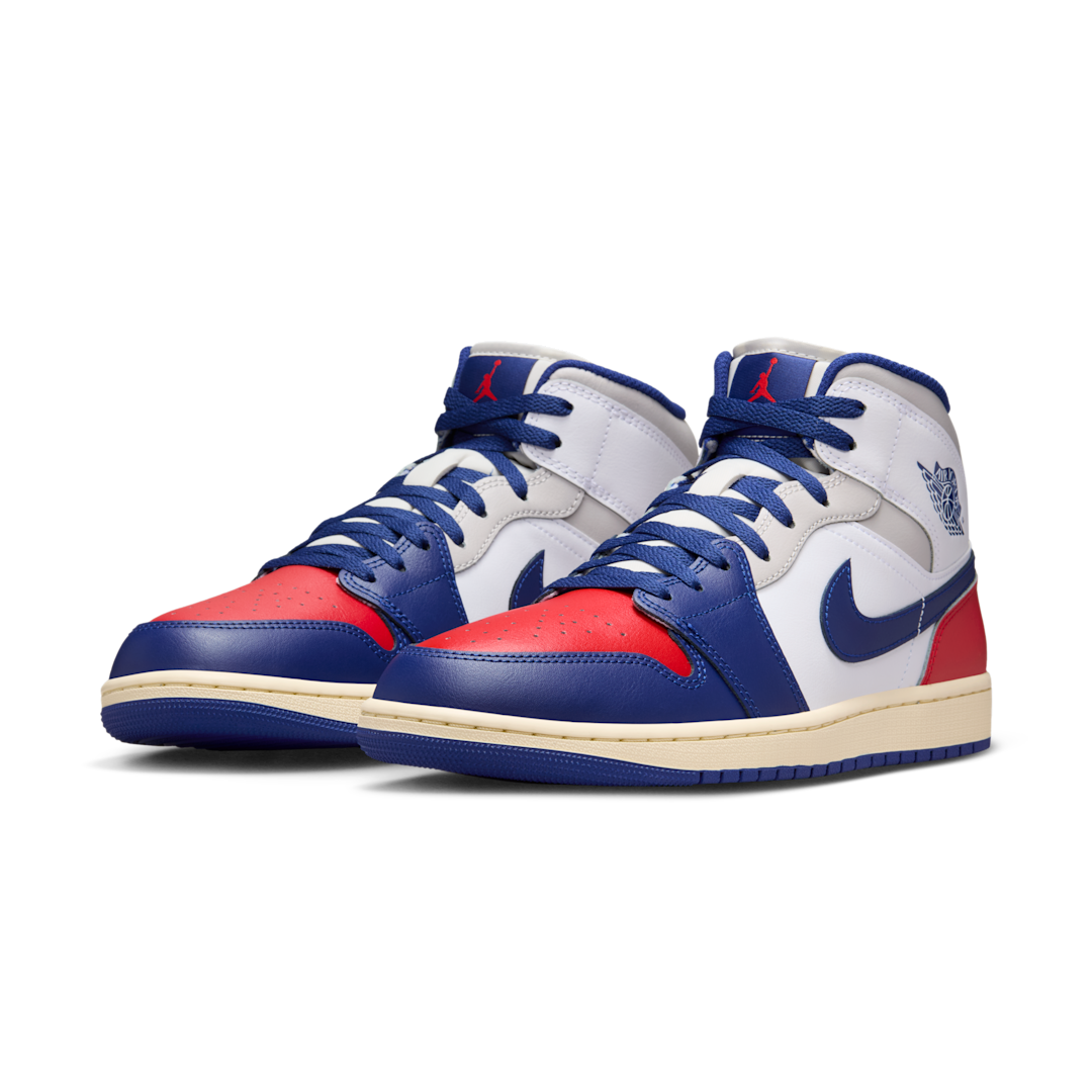 Air Jordan 1 Mid Rare Air, White/University Red/Neutral Grey/Deep Royal Blue (DQ8426-102)