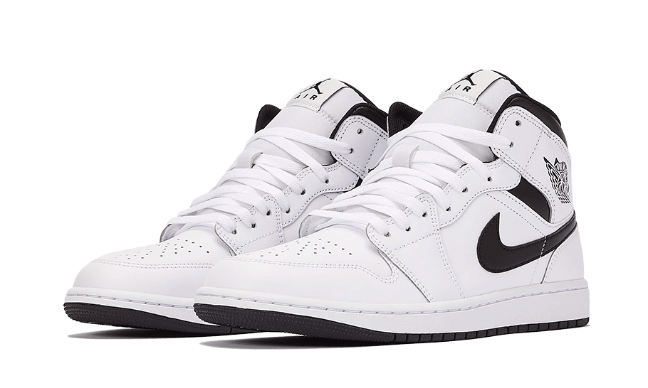 Air Jordan 1 Mid Reverse Panda, White/Black/White/Black (DQ8426-132 / DQ8423-132)