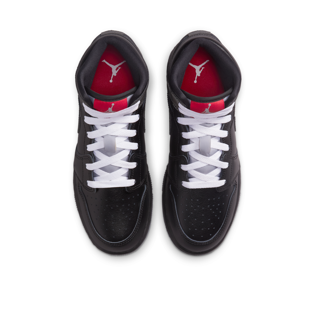 Air Jordan 1 Mid SE Black Metallic Reimagined, Black/Silver Metallic/University Red (HV5180-010)