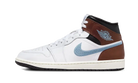 Air Jordan 1 Mid SE Brown Blue Grey, White/Blue Grey/Black/Sail (FQ7831-142)