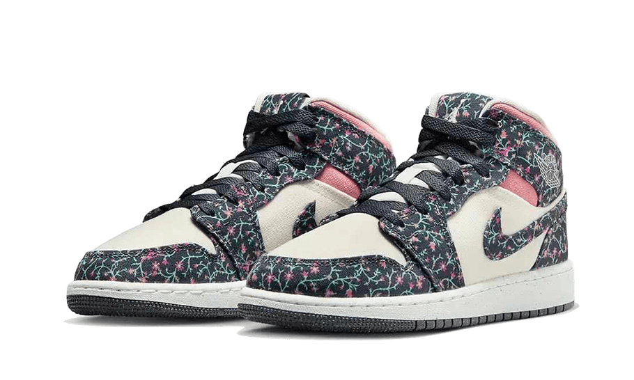 Air Jordan 1 Mid SE Floral, Anthracite/Sail/Red Stardust/Anthracite (FJ3451-001)