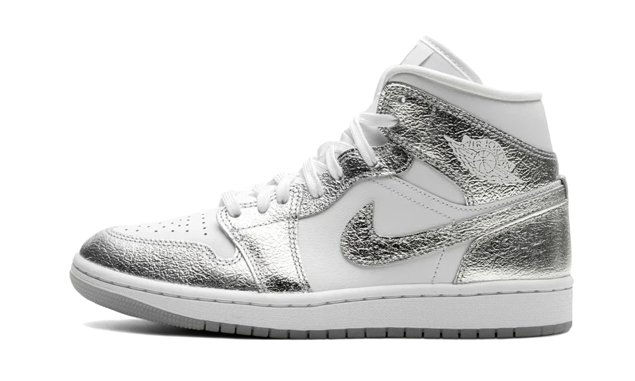 Air Jordan 1 Mid SE Metallic Silver, White/Wolf Grey/Metallic Silver (FN5031-100)