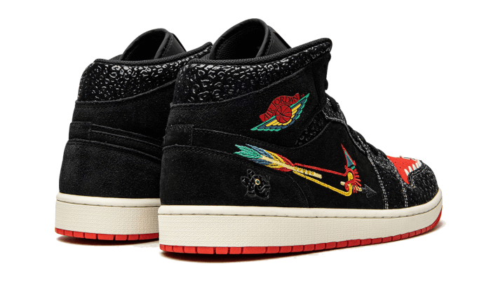 Air Jordan 1 Mid SE Siempre Familia, Black/Sail-Roma Green-Chile Red (DN4904-001 / DN5121-001)