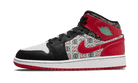 Air Jordan 1 Mid SE Ugly Christmas Sweater, White/University Red/Black/Roma Green (DM1208-150)