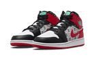 Air Jordan 1 Mid SE Ugly Christmas Sweater, White/University Red/Black/Roma Green (DM1208-150)