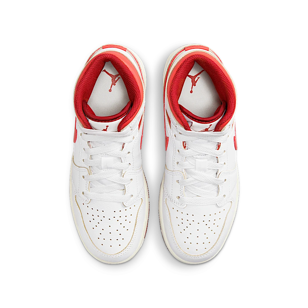 Air Jordan 1 Mid SE White Dune Red, White/Lobster/Dune Red/Sail/Vachetta Tan (FJ3464-160)