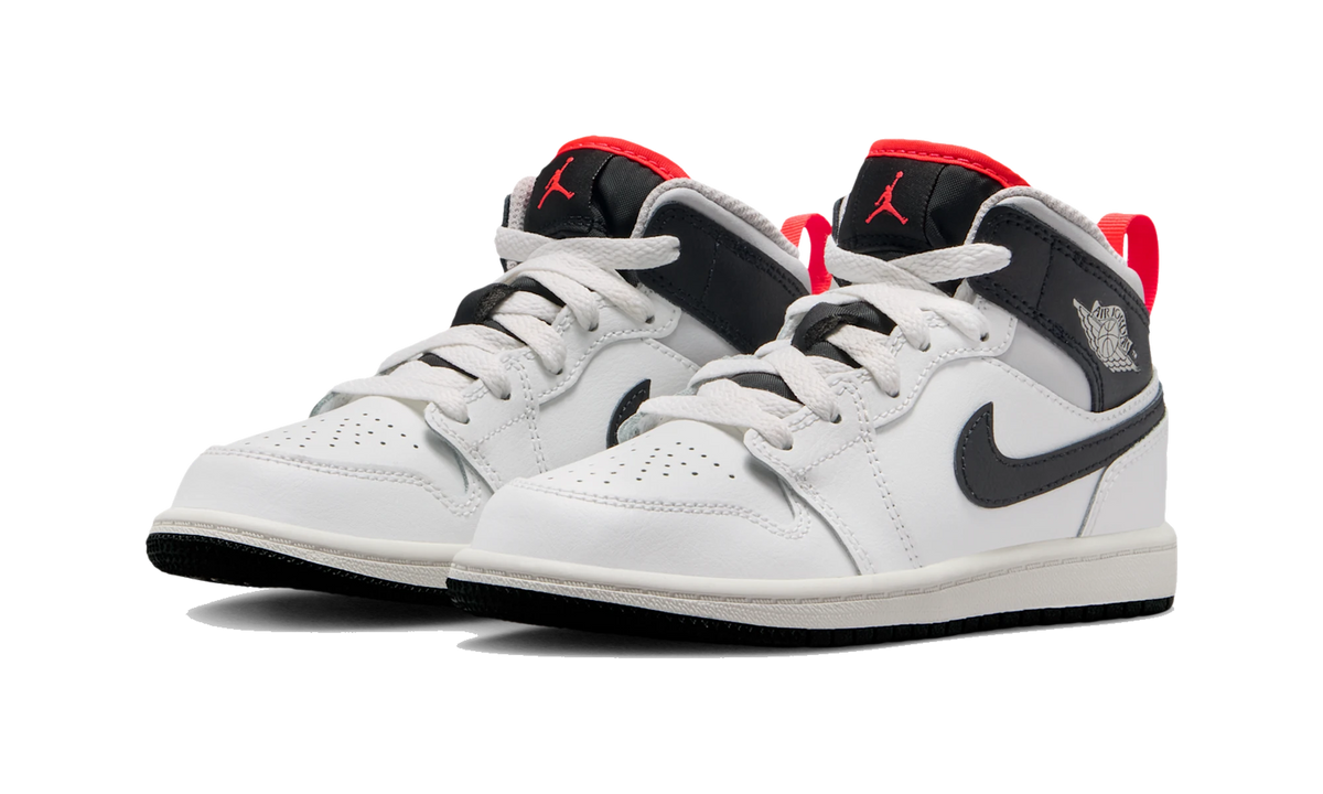 Air Jordan 1 Mid Summit White Infrared Black (PS)