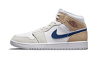 Air Jordan 1 Mid Tan Suede, White/Team Red/Khaki/Blue Void (DO6726-100)