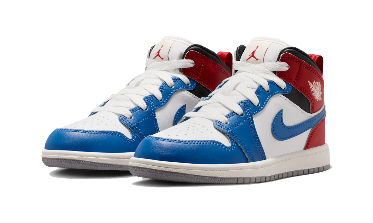Air Jordan 1 Mid True Blue Varsity Red (PS)