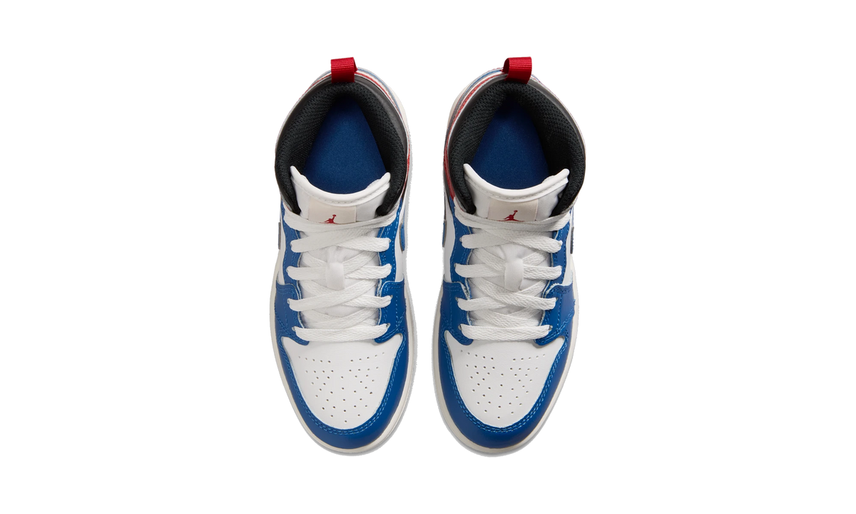 Air Jordan 1 Mid True Blue Varsity Red (PS)