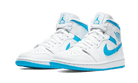 Air Jordan 1 Mid UNC, White/Dark Powder Blue-White (BQ6472-114)