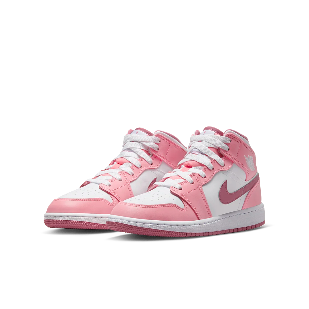 Air Jordan 1 Mid Valentine's Day (2023), Coral Chalk/Desert Berry/White (DQ8423-616)