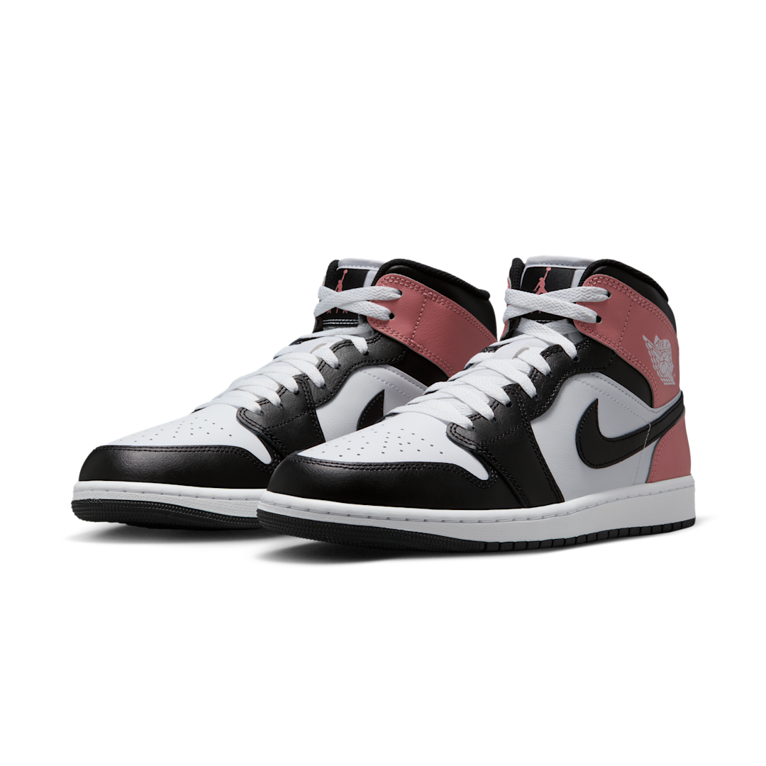 Air Jordan 1 Mid White Rust Pink Black