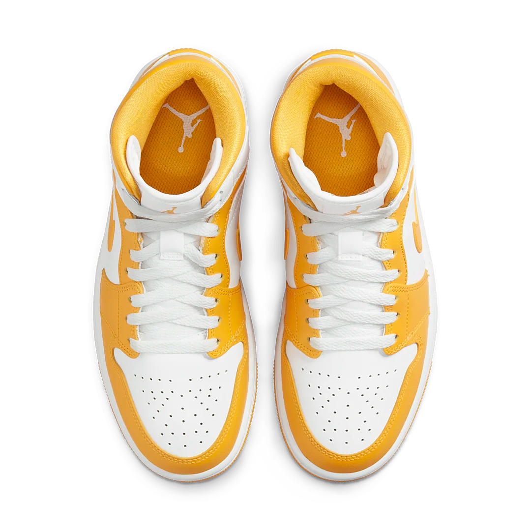 Air Jordan 1 Mid White University Gold, White/University Gold/White (BQ6472-117)