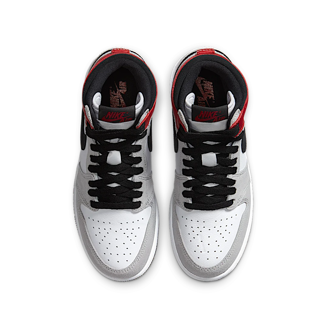 Air Jordan 1 Retro High Light Smoke Grey, White/Black-Light Smoke Grey-Varsity Red (575441-126)