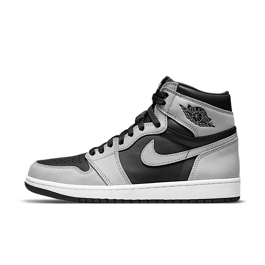 Air Jordan 1 Retro High Shadow 2.0, Black/White-Light Smoke Grey (555088-035)