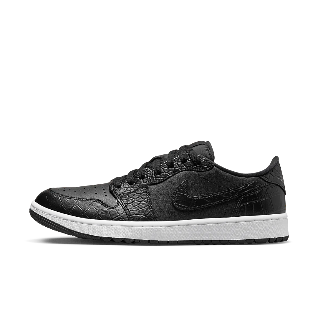 Air Jordan 1 Retro Low Golf Black Croc, Black/Black/Iron Grey/White (DD9315-003)