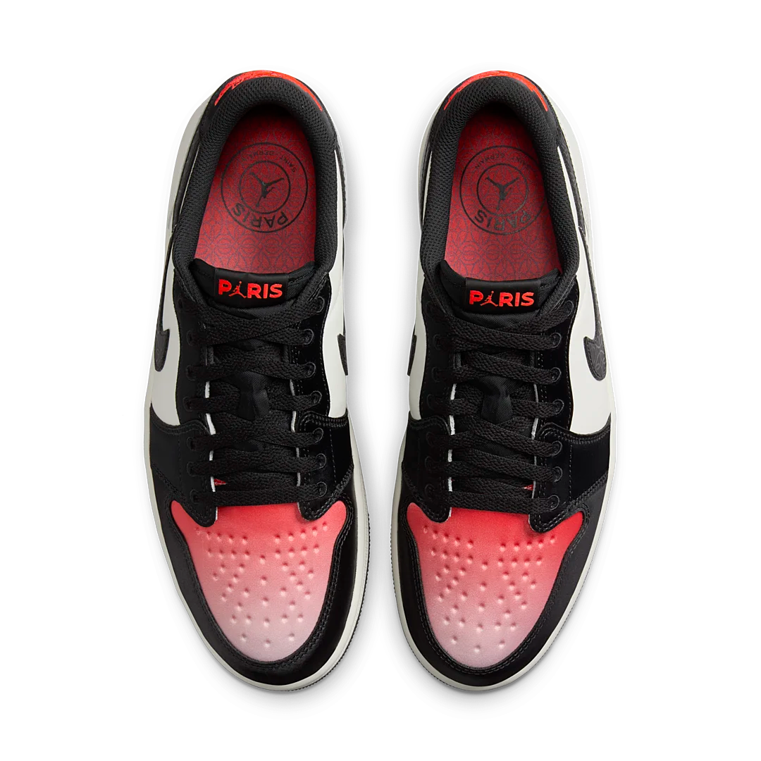 Air Jordan 1 Retro Low OG PSG Paris Saint-Germain, Sail/Off Noir-Infrared 23-Pink Oxford (HF8828-100)