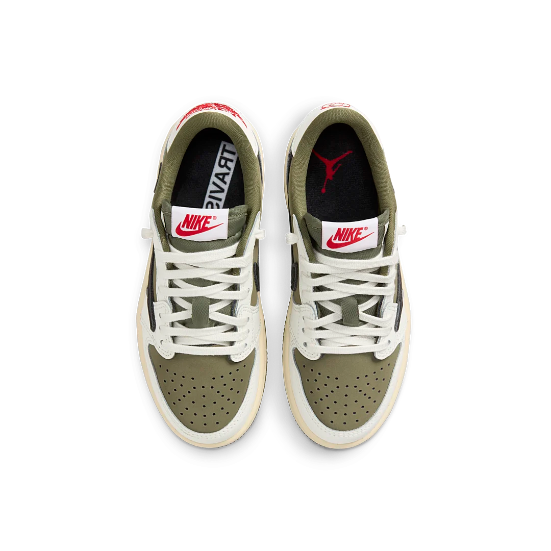 Air Jordan 1 Retro Low OG SP Travis Scott Medium Olive (PS), Medium Olive/Black/Sail/Muslin (DO5442-200)