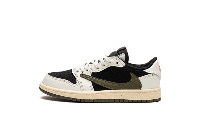 Air Jordan 1 Retro Low OG SP Travis Scott Olive (PS), Sail/University Red/Black/Medium Olive (DZ5909-106)