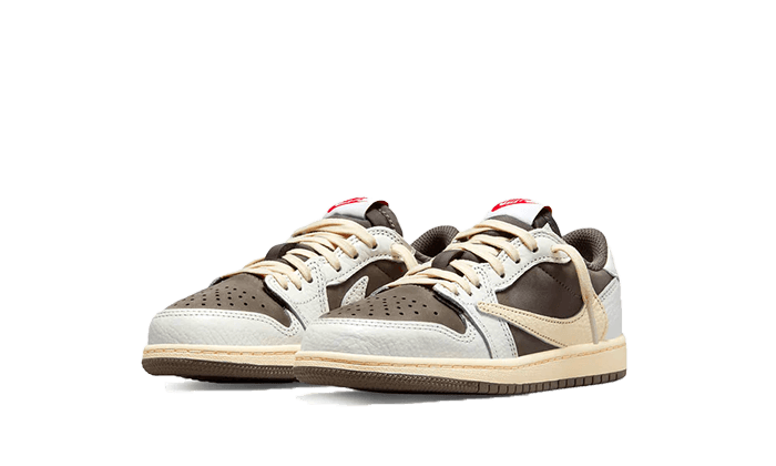 Air Jordan 1 Retro Low OG SP Travis Scott Reverse Mocha (PS), Sail/University Red-Ridgerock (DO5442-162)