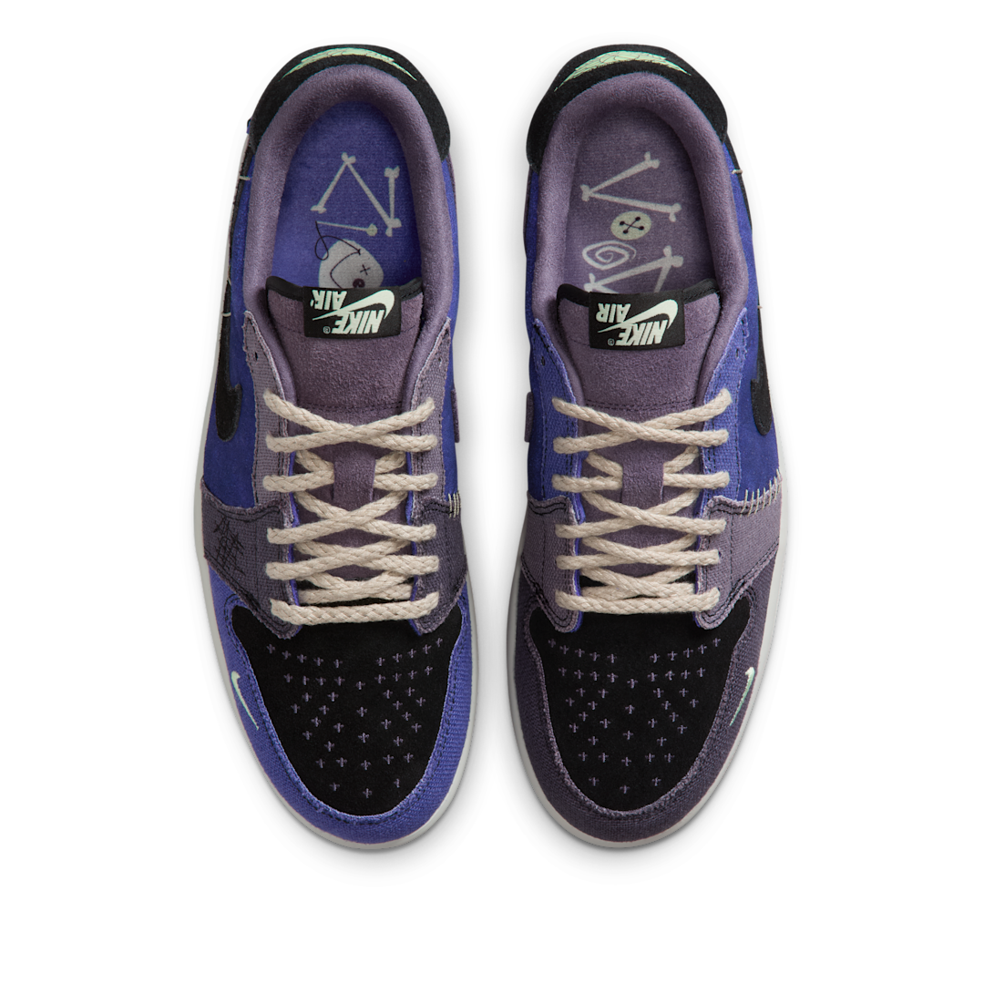 Air Jordan 1 Retro Low OG Zion Williamson Voodoo Alternate, Regency Purple/Vapor Green/Black/Dark Raisin/Daybreak/Light Silver (IH2309-500)