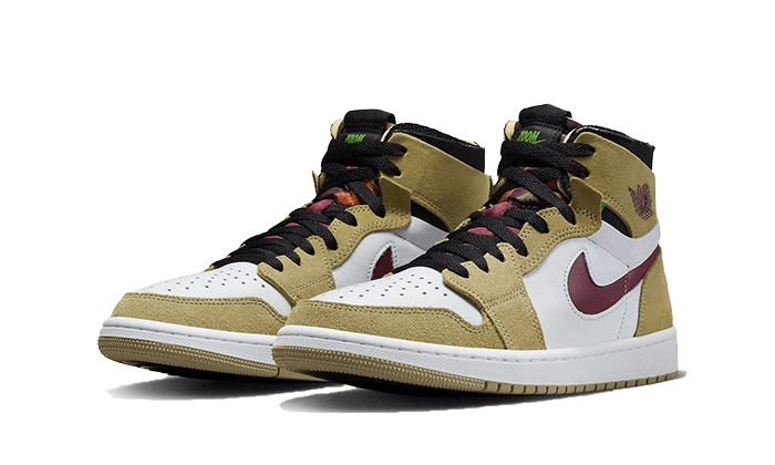 Air Jordan 1 Zoom CMFT Neutral Olive, Neutral Olive/Altitude Green/Cherrywood Red (CT0978-203)