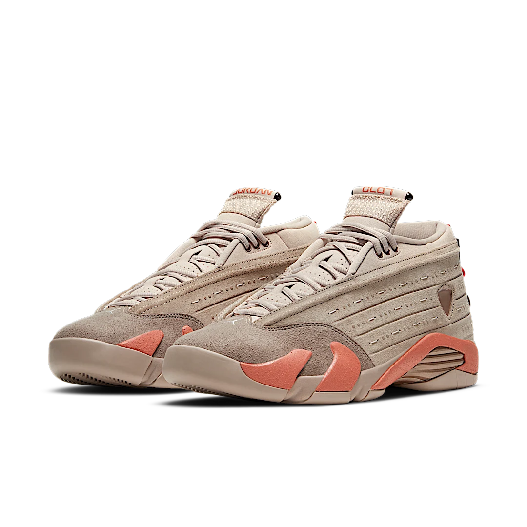 Air Jordan 14 Retro Low CLOT Terra Blush, Sepia Stone/Terra Blush-Desert Sand (DC9857-200)