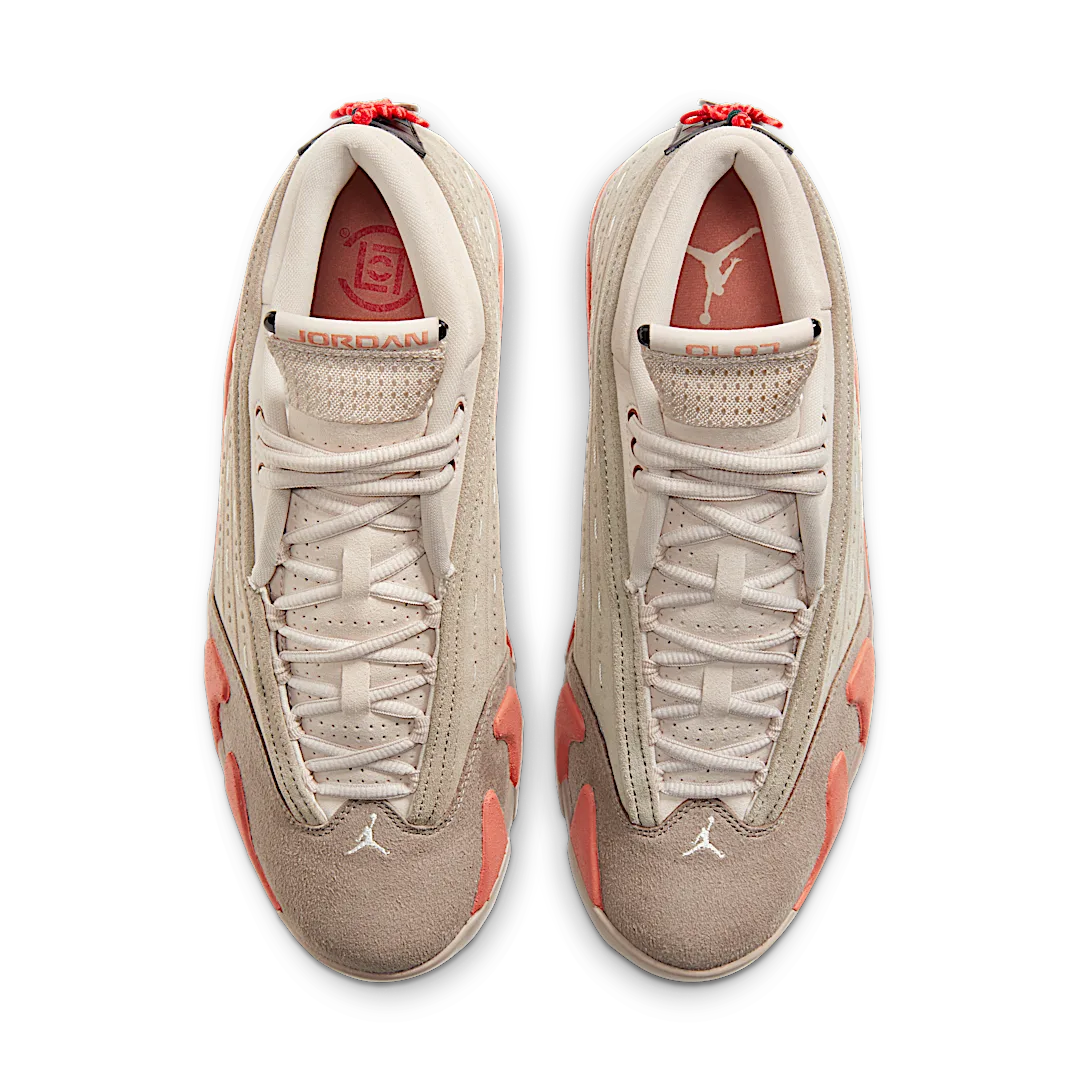 Air Jordan 14 Retro Low CLOT Terra Blush, Sepia Stone/Terra Blush-Desert Sand (DC9857-200)