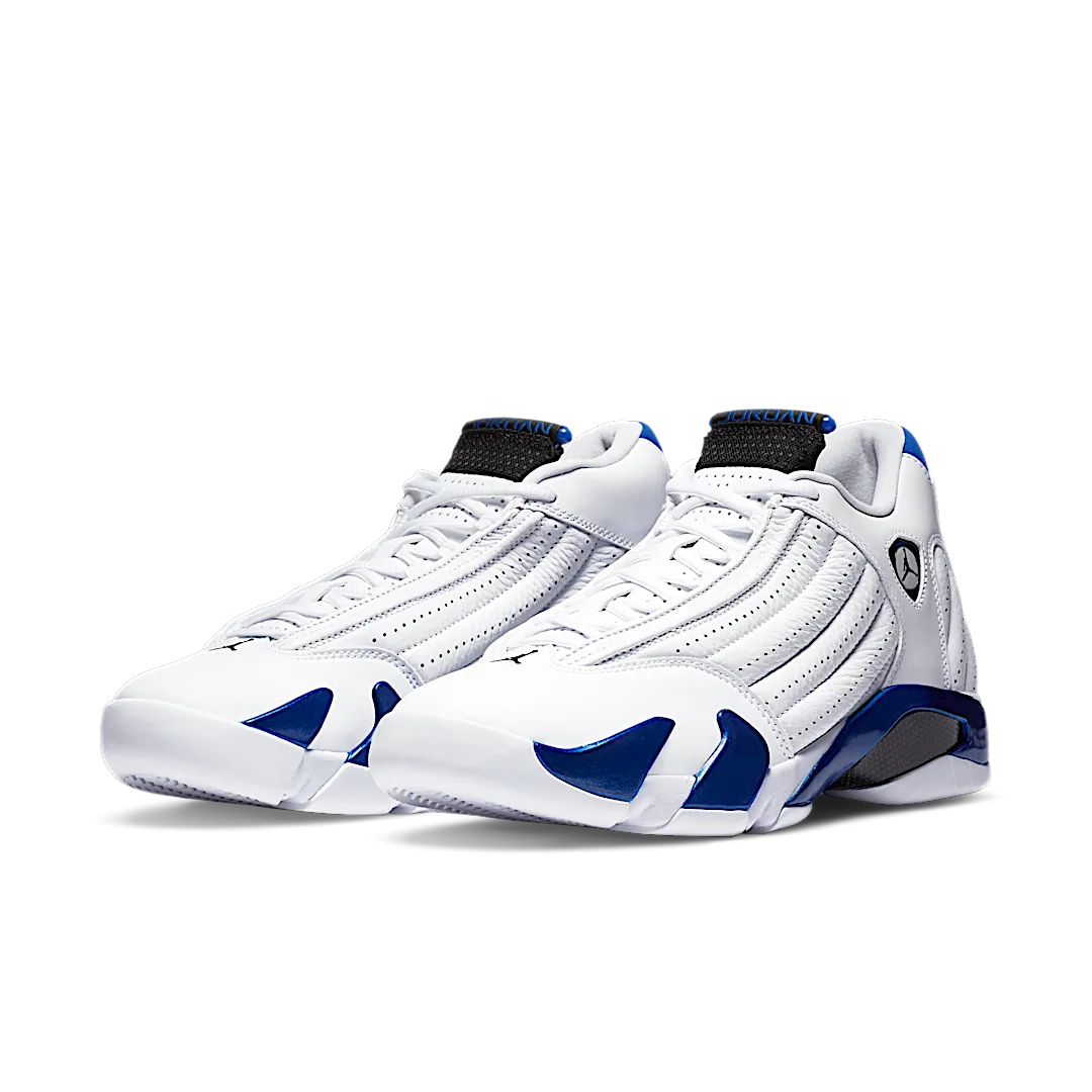 Air Jordan 14 Retro White Hyper Royal, White/Black-Hyper Royal (487471-104)