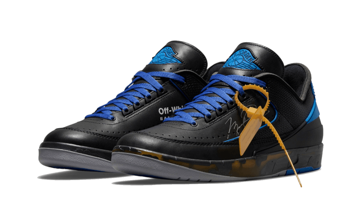 Air Jordan 2 Retro Low SP Off-White Black Blue, Black/Blue-Grey (DJ4375-004)