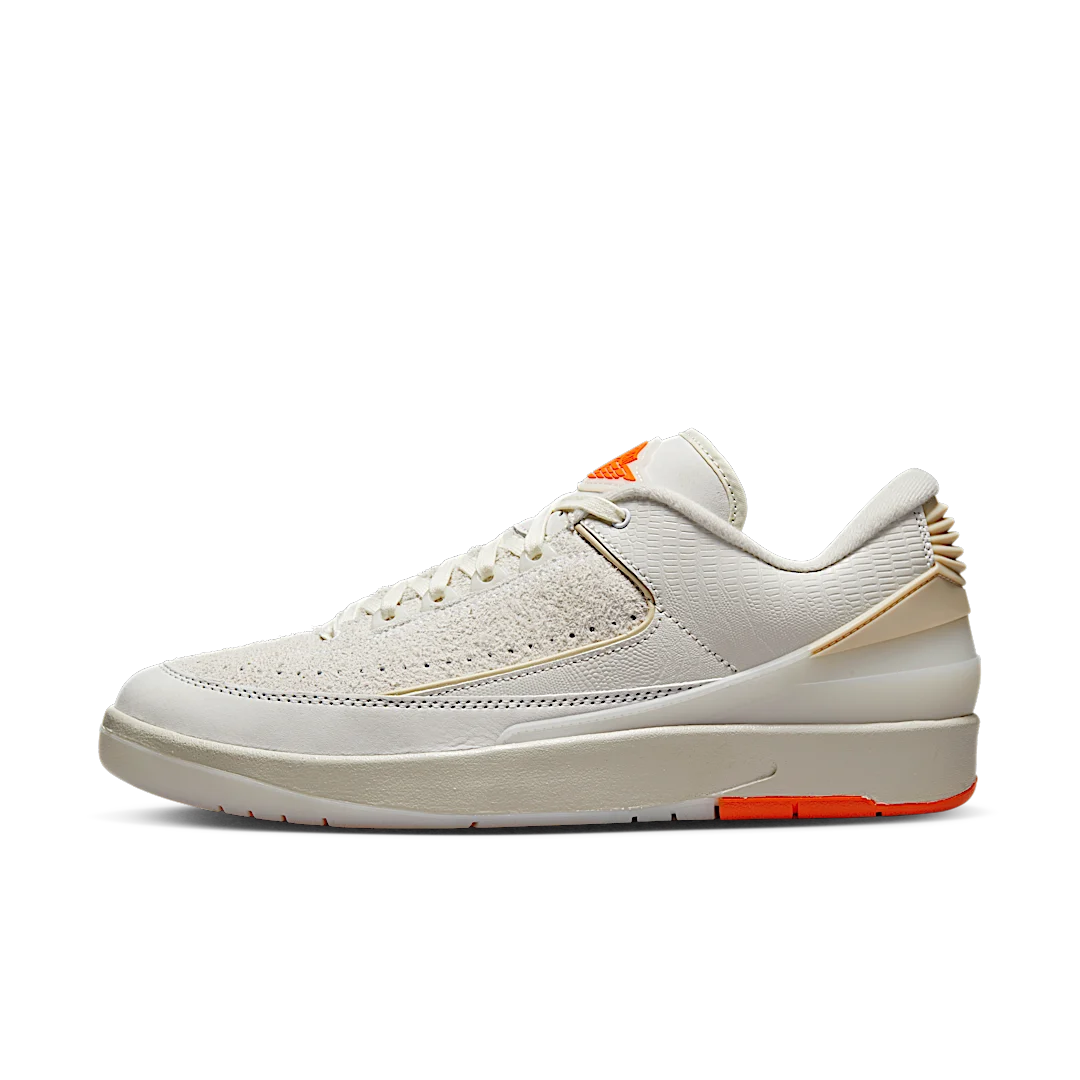 Air Jordan 2 Retro Low Shelflife, White/Sail-Light Bone-Bright Mandarin (DV7128-110)