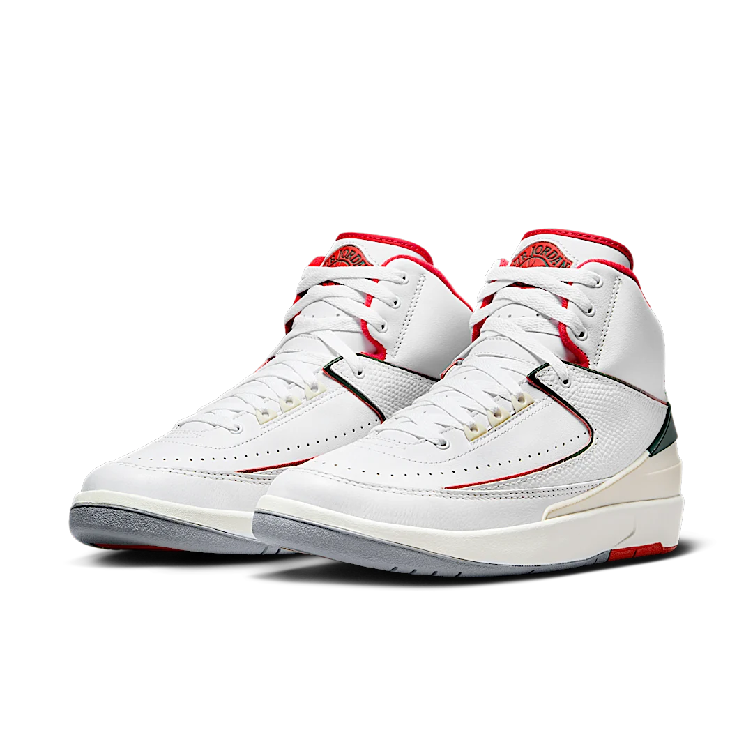 Air Jordan 2 Retro Origins, White/Fire Red-Fir-Sail-Cement Grey (DR8884-101)