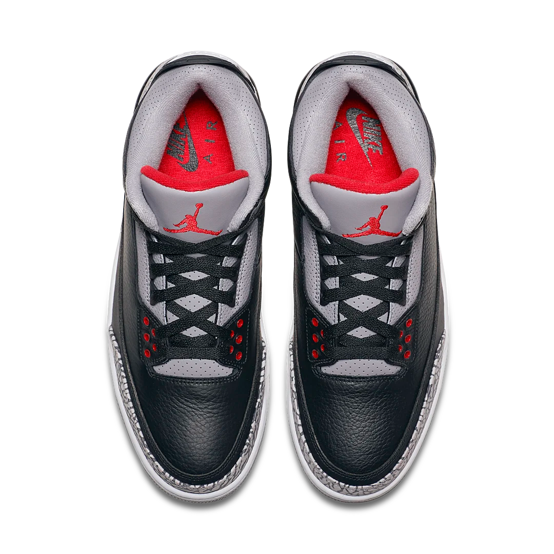 Air Jordan 3 Retro Black Cement (2018), Black/Fire Red-Cement Grey-White (854262-001)